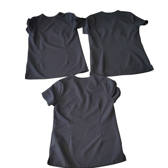Figs XS Technical Collection Black Scrub Uniform Tops lot of 3 - Picture 2 of 4